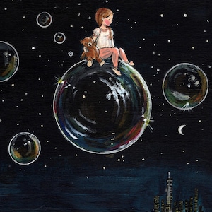 Menina na bolha - cartão postal / cartão dobrado / pôster artístico A4