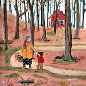 Herbst im Wald - Postkarte / A4 Kunstposter