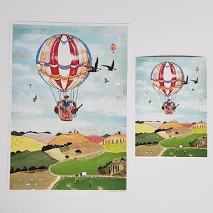 Hot Air Balloon - Postcard - A4 Poster - Art Print - Etsy