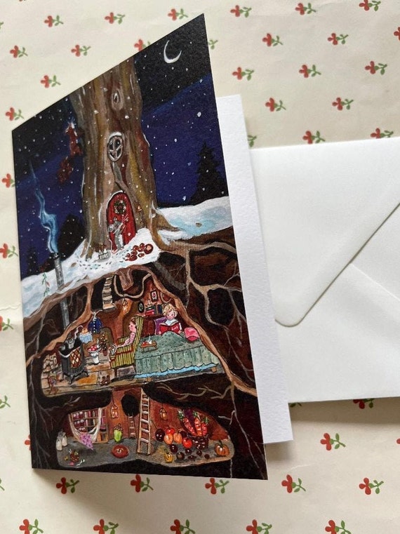 Stay Warm And Cozy Folded Holiday Card, Postable