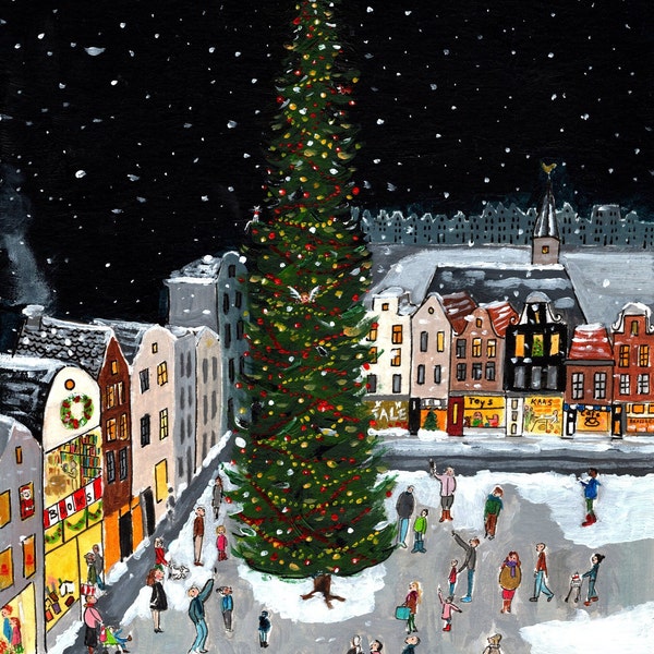 Grand sapin de Noël - Carte de Noël - Carte de Noël - pliée / carte postale - pliée / carte postale