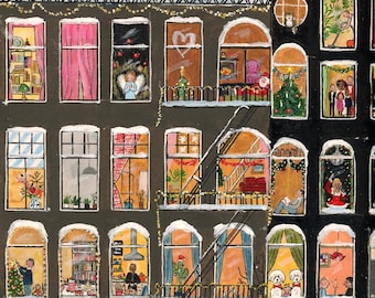 Maison de Noël 2 - carte postale / carte de vœux pliée - Carte de Noël - Vœu de Noël