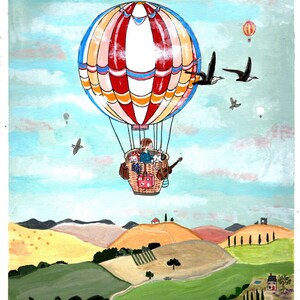 Hot Air Balloon - postcard - A4 Poster - Art Print