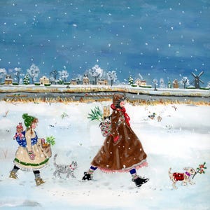 Winter Walk - postcard / art poster (A4 size) - NEW!
