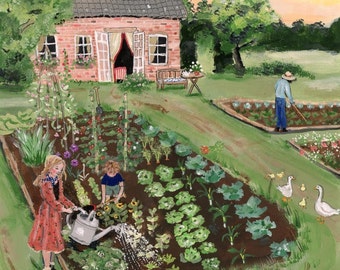 The Vegetable Garden - Postcard / Art Poster (A4 Size