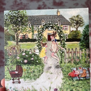 Corde à sauter - carte postale - carte de voeux pliée - Affiche (carrée)