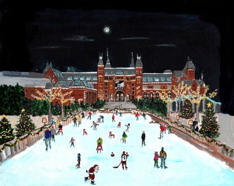 Rijksmuseum ice rink - folded card / Art Poster (A4) NEW! - Christmas card - Greeting Card