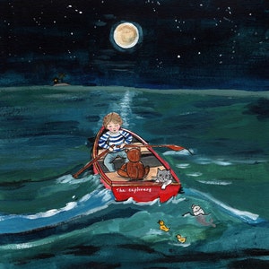 Ein Boot segeln – gefaltete Grußkarte