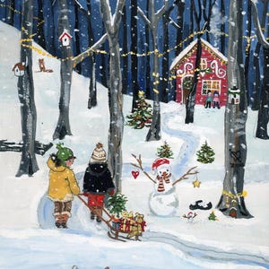 Natale nel bosco - scelta tra Cartolina / Biglietto pieghevole - Cartolina di Natale - Natale