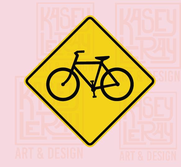 Bike Road Sign Sticker | Glossy - Etsy