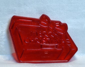 Vintage HRM Design Red Plastic Cookie Cutter Dove Bird Christmas Wedding Peace 