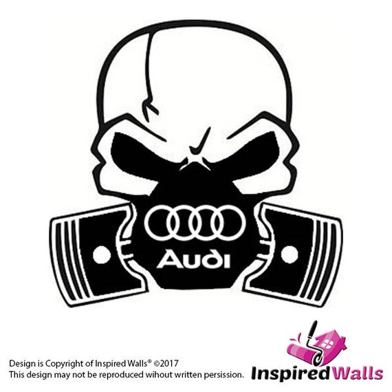 Gratuit Images Audi Skull Piston Voiture Vinyl Sticker Decal A1 A2 A3 A4 A5 A6 Uk actualisé salutations