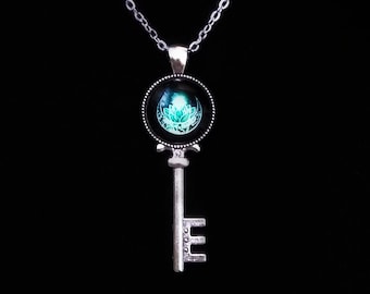 Crescent Moon Skeleton Key Pendant Necklace Wicca Pagan Gift Good Mayfair Witches Boho Witchy Things