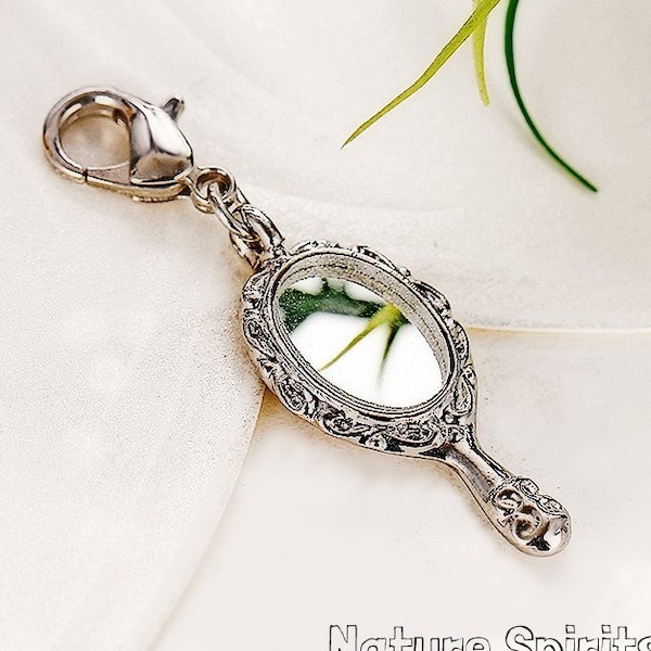 Tiny Real Mirror Charm Protection Talisman Amulet Pagan Wicca Witch Pendant Gypsy Bag Purse Bracelet Necklace Choker