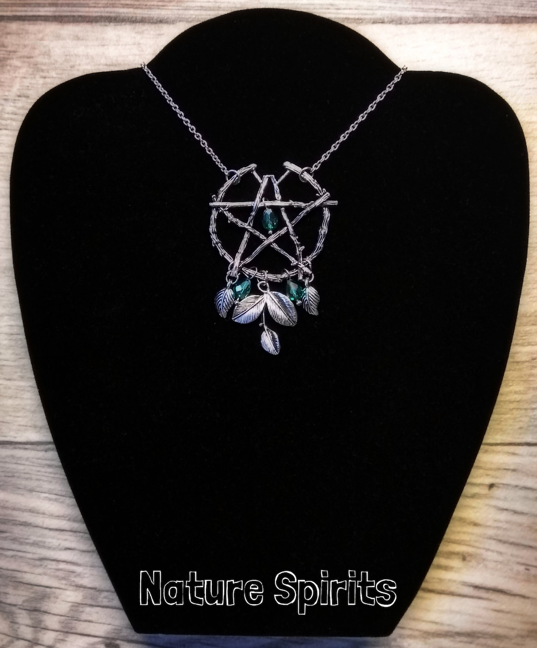 Branch Twig Pentagram Pentacle Pendant Necklace Shaman Mystic Gothic