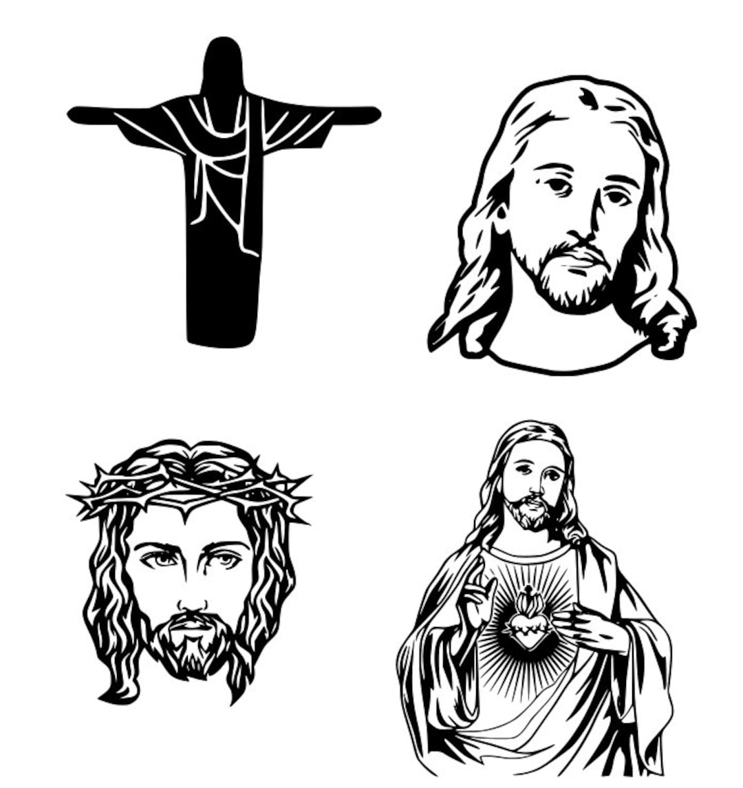 Assorted Jesus Faces Instant Digital Download Svg Jpg Png Diy Mug Decal