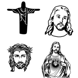 Geassorteerde Jezus gezichten Instant Digitale Download Svg Jpg Png Diy mok sticker sticker shirt Jezus religieuze katholieke Pasen kerstmis