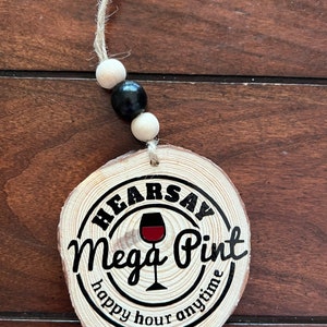 Hearsay Mega Pint Happy Hour Anytime Brewery Ornament Johnny Depp Wine