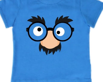 April Fool's Day Face SVG, Funny Glasses Nose Mustache (Digital Download)