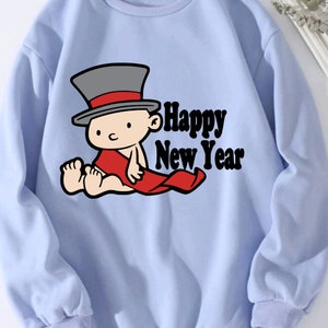 Happy New Year Digital Svg Png Jpg Cute Adorable Baby Kids Child Baby Cricut Baby Top Hat Sash Adult Man Woman Classic Vintage Retro