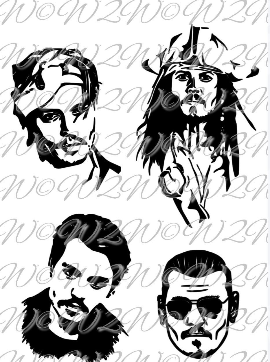 Johnny Depp Assorted Faces Bundle Digital Svg Png Jpg Design Cricut ...