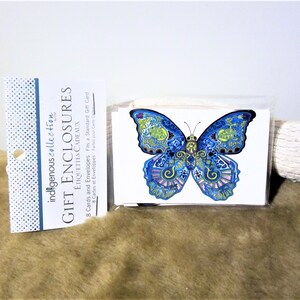Cherokee First Nation 'Blue Morpho' Kleine Geschenkanlagen Set von 8 Karten & Umschläge Südöstliche Native Indigene Kunst