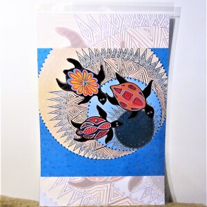 Navajo und Laguna Pueblo First Nation &#39;Okuu – Schildkröte&#39;&#39; Zeitgenössisches Großes Unikat Native Native Art Poster