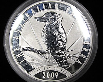 Rare 2009 1oz 'kookaburra' Coin 0.999 Fine Silver Bullion