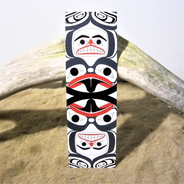 Tsimshian First Nation ''Frog Human Drum'' Book Mark Contemporary Pacific North West Coast Native Indigenous Art