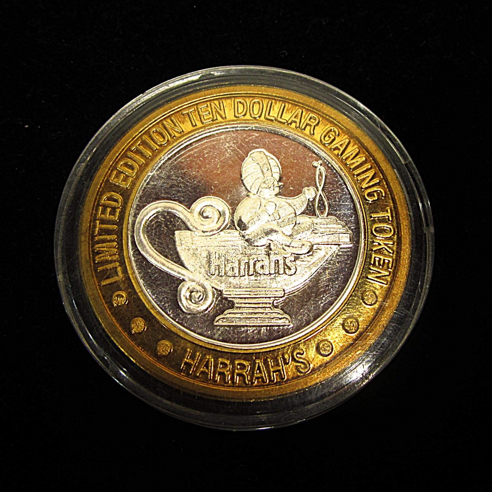 Rare Sealed .999 Silver Harrah's Reno Nevada Genie Lamp 10 Dollar