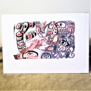 Northern Tuchone Yukon First Nations &#39;&#39;Oceanic&#39;&#39; Native Indigenous Art Post Card & Envelope 6&#39;&#39;x9&#39;&#39;
