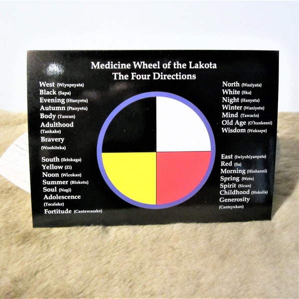 Sioux Lakota First Nations ''Medicine Wheel - Four Directions'' Great Plains Native Indigenous Art Post Card