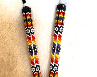 Cree First Nation '1 Single Black Beaded Pen' Sub Arctic Eastern Woodlands Great Plains Native Indigenous Art