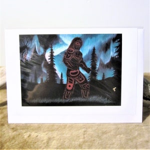 Northern Tuchone Yukon First Nations &#39;&#39;Northern Lights Dancer&#39;&#39; Native Indigenous Art Post Card & Envelope 6&#39;&#39;x9&#39;&#39;
