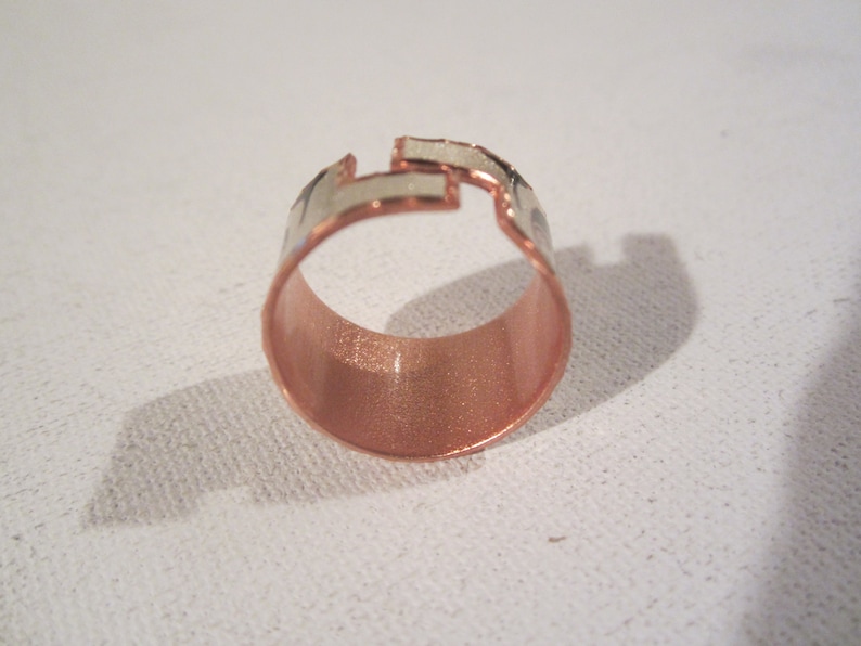 Copper /'Humpback Whale /& Calf/' Silver Plate Adjustable Ring First Nation Native Indian Art Jewelry