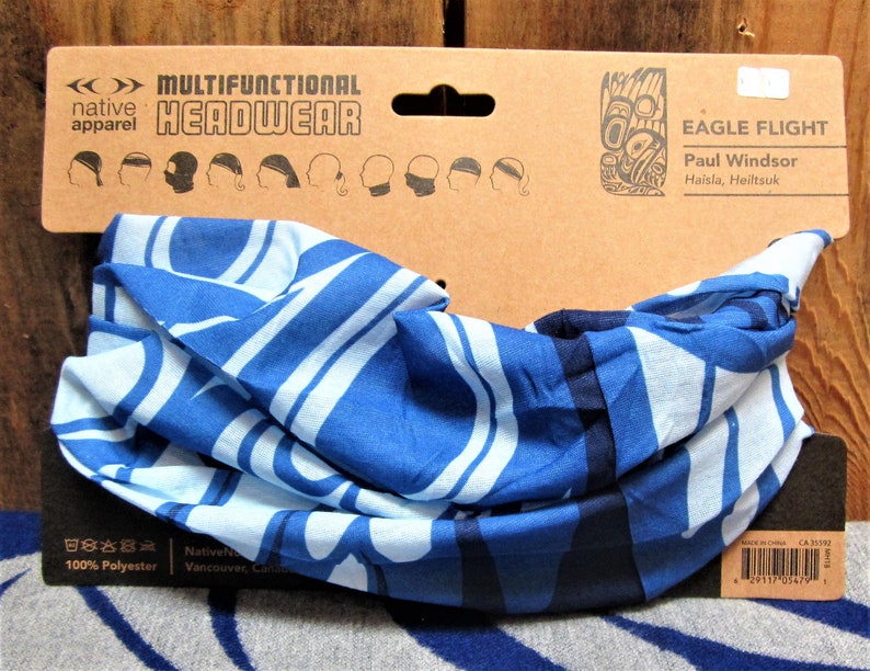Haisla Heiltsuk First Nation /'Eagle Flight/' Multi Functional Headwear Native Indigenous Art