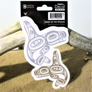 Haida First Nation 'Song of the Whales' Vinyl Sticker Decal Pacific North West Coast Native Indigenous Art