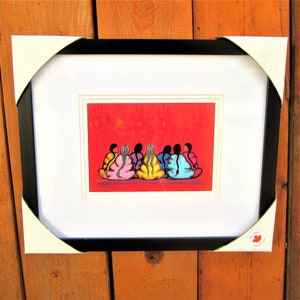 Cree Ojibway First Nation ''The Sacredness of Women'' Contemporary Eastern Woodlands Indigenous Native Art Framed Picture