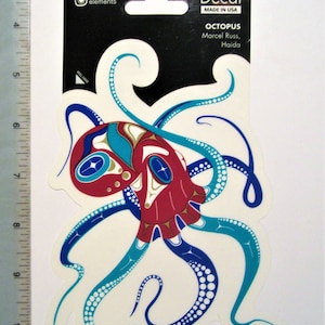 Haida First Nation 'Octopus' Vinyl Sticker Decal Pacific North West Coast Native Indigenous Art