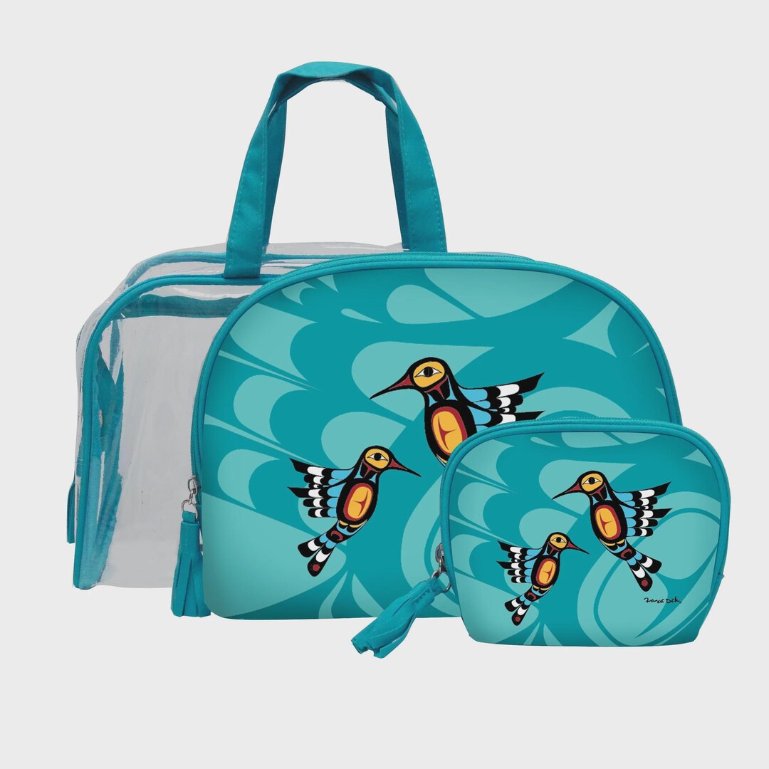 Kwakiutl First Nation 'hummingbird' Cosmetic Bag Set Pacific North West ...