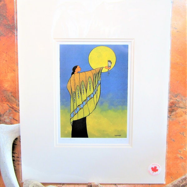 Sioux First Nation 'Moon Medicine'' Contemporary Indigenous Native Art Unframed Picture Print