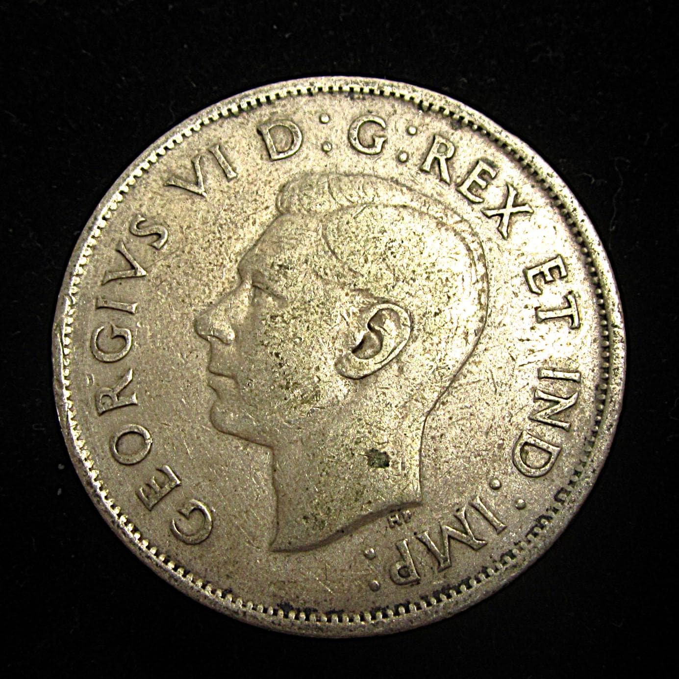Vintage 1940 King George VI Canada 50 Cent Half Dollar .800 Silver