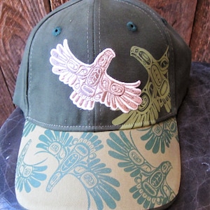 Haida First Nation 'Eagles First Flight' Stretch Fit Ball Cap Hat Pacific North West Coast Native Indigenous Art