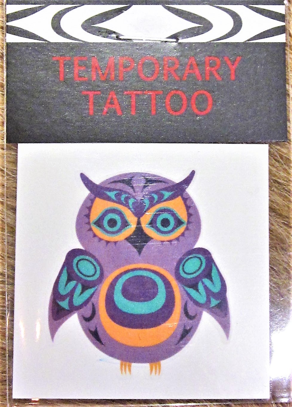 Coast Salish First Nation 'Owl' Temporary Tattoo Pacific North West Native Indigenous Art