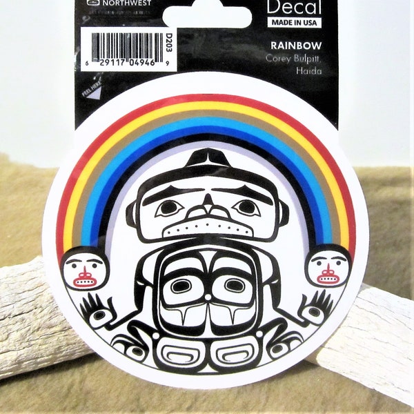 Haida First Nation 'Rainbow' Vinyl Sticker Decal Pacific North West Coast Native Indigenous Art