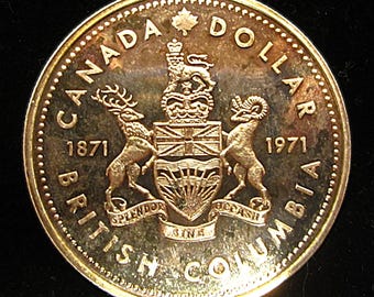 1971 Canada British Columbia Silver Dollar Coin - Etsy