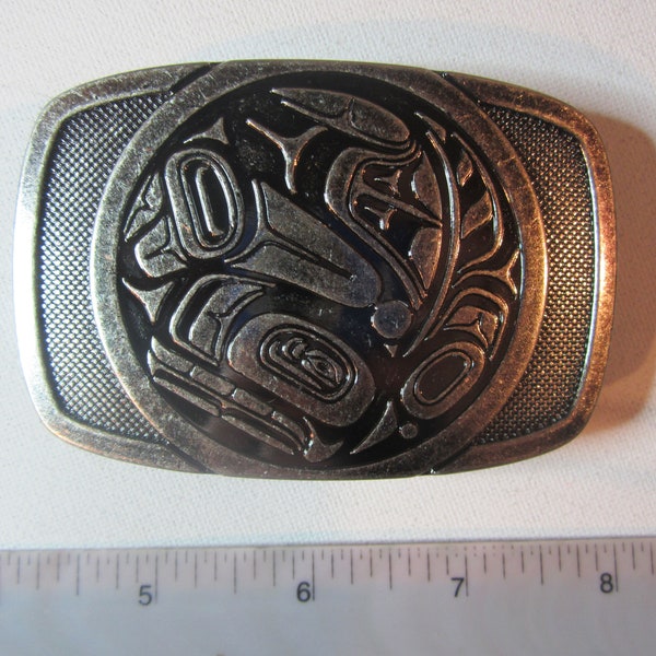 Haida First Nation ''Orca Killer Whale'' Belt Buckle Pacific North West Coast Native Indigenous Art