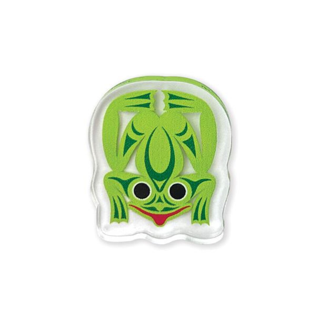 Coast Salish Kwakiutl First Nations 'Frog' Acrylic Lapel Pin Pacific ...