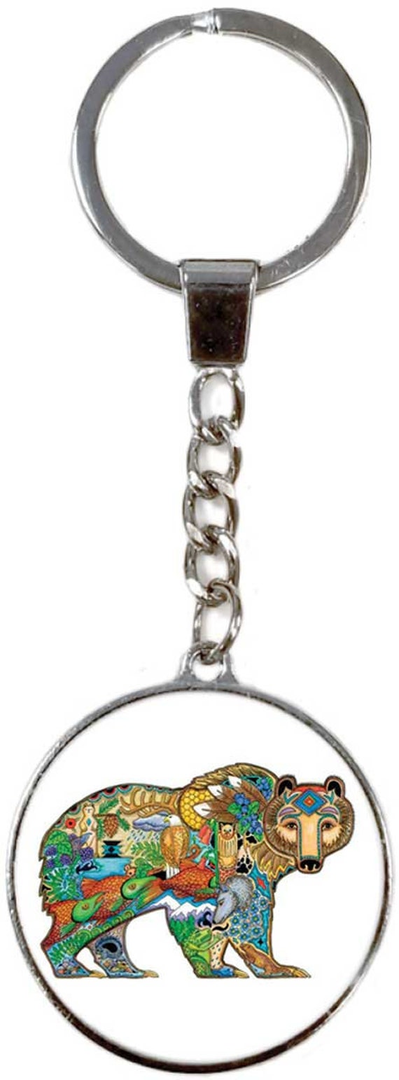 Cherokee First Nation 'grizzly Bear' Glass Keychain | Etsy