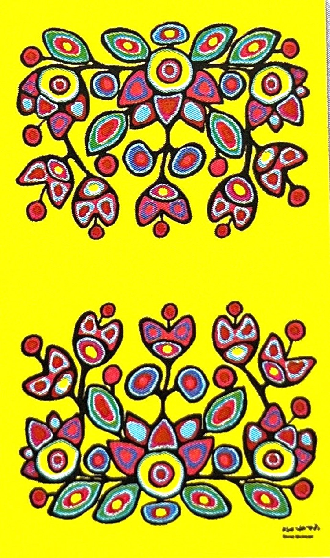 Ojibway First Nation 'floral on Yellow' Microfiber Towel Eastern ...
